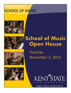 School of Music Open House SCHOOL OF MUSIC Tuesday