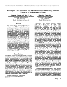 Intelligent Case  Retrieval and  Modification for  Machining  Process