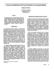 Concurrent Materials  and Process  Selection  in ...