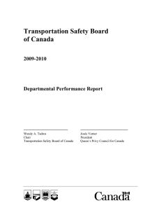 Transportation Safety Board of Canada 2009-2010