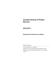 Canada School of Public Service 2010-2011 Departmental Performance Report