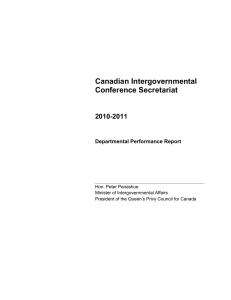 Canadian Intergovernmental Conference Secretariat 2010-2011 Departmental Performance Report