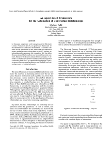 An Agent-based Framework for the Automation of Contractual Relationships Mathias Sall´e