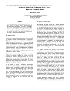 Absolute Model of Autonomy and Power: Toward Group Effects Henry Hexmoor