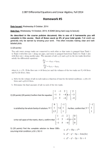 Homework #5 2.087 Differential Equations and Linear Algebra, Fall 2014