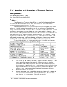 2.141 Modeling and Simulation of Dynamic Systems Assignment #1 Problem 1