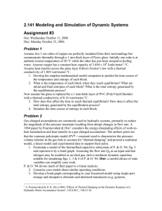 2.141 Modeling and Simulation of Dynamic Systems Assignment #3 Problem 1
