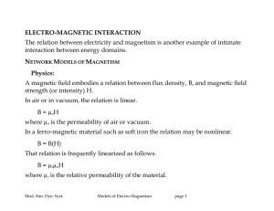 ELECTRO-MAGNETIC INTERACTION interaction between energy domains.