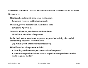 NETWORK MODELS OF TRANSMISSION LINES AND WAVE BEHAVIOR M :