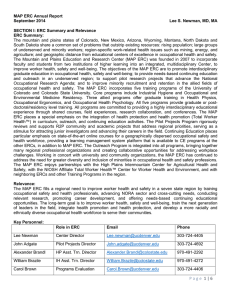 MAP ERC Annual Report September 2014  Lee S. Newman, MD, MA