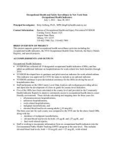 Occupational Health and Safety Surveillance in New York State  Principal Investigator: