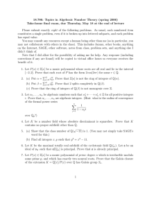 18.786:  Topics  in  Algebraic  Number ... Take­home  ﬁnal  exam,  due  Thursday, ...