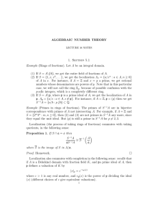 ALGEBRAIC  NUMBER  THEORY 1.  Section  5.1 Example