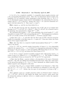 18.966  –  Homework  3  – ... Let (M, ω) be  a  symplectic  manifold, ...