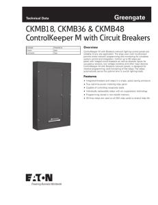 CKMB18, CKMB36 &amp; CKMB48 ControlKeeper M with Circuit Breakers Greengate Technical Data