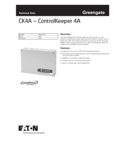 CK4A – ControlKeeper 4A Greengate Technical Data Overview