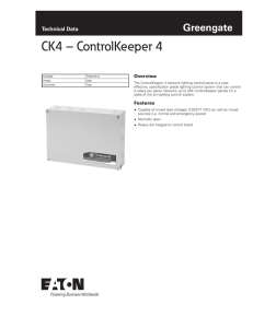 CK4 – ControlKeeper 4 Greengate Technical Data Overview