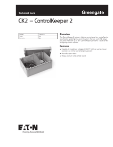 CK2 – ControlKeeper 2 Greengate Technical Data Overview