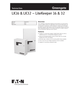 LK16 &amp; LK32 – LiteKeeper 16 &amp; 32 Greengate Technical Data Overview