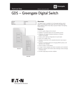 GDS – Greengate Digital Switch Technical Data Overview