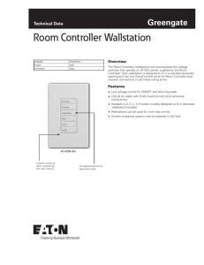 Room Controller Wallstation Greengate Technical Data Overview