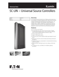 SC-UN – Universal Source Controllers iLumin Technical Data INS #