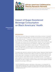 Impact of Sugar-Sweetened Beverage Consumption on Black Americans’ Health Introduction