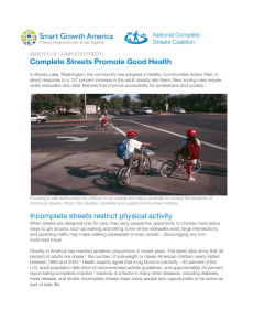 Complete Streets Promote Good Health