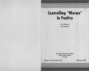 Controlling &#34;Worms&#34; In Poultry or Circular of Information 522