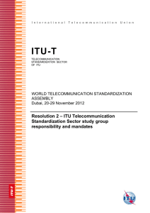 ITU-T Resolution 2 – ITU Telecommunication Standardization Sector study group responsibility and mandates