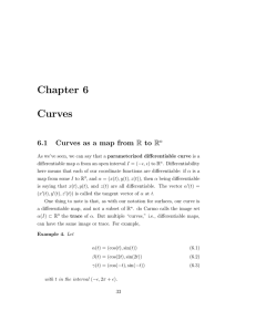Chapter 6 Curves 6.1 Curves as a map from R to R