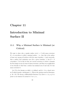 Chapter 11 Introduction to Minimal Surface II 11.1