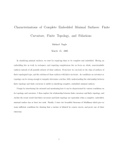 Characterizations  of  Complete  Embedded  Minimal ... Curvature,  Finite  Topology,  and  Foliations