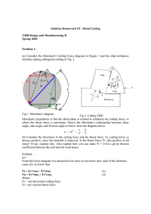 Solution Homework #3:  Metal Cutting 2.008 Design and Manufacturing II