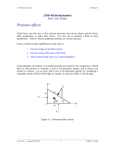 Pressure effects 2.016 Hydrodynamics Prof. A.H. Techet