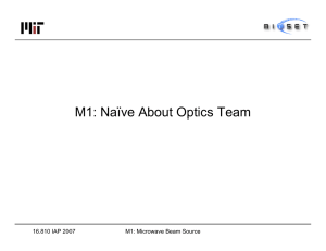 M1: Naïve About Optics Team 16.810 IAP 2007 M1: Microwave Beam Source