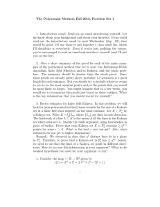 The  Polynomial  Method,  Fall  2012, ... 1.  Introductory  email.  Send  me ...