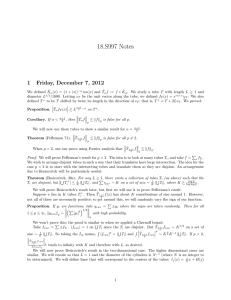 18.S997 Notes 1 Friday, December 7, 2012