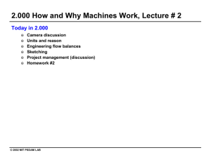 2.000 How and Why Machines Work, Lecture # 2