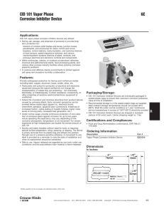 6E CID 101 Vapor Phase Corrosion Inhibitor Device Applications: