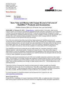 Line’s Full Line of Save Time and Money with Cooper B-