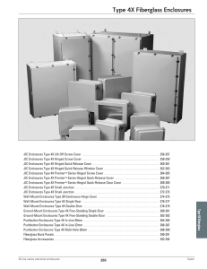 Type 4X Fiberglass Enclosures JIC Enclosures Type 4X Lift-Off Screw Cover 256-257