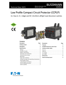 BUSSMANN Low Profile Compact Circuit Protector (CCPLP) SERIES