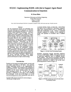 KOJAC: Implementing  KQML Communication in  Emarkets