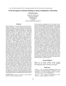 From Perception to Decision Making by Means of Qualitative Abstraction