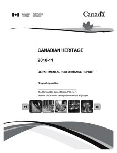 CANADIAN HERITAGE 2010-11 DEPARTMENTAL PERFORMANCE REPORT