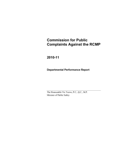 Commission for Public Complaints Against the RCMP 2010-11 Departmental Performance Report