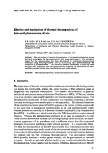 Kinetics and mechanism of thermal decomposition of tetramethylammonium nitrate ©
