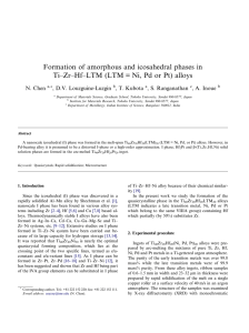 Formation of amorphous and icosahedral phases in N. Chen , D.V. Louzguine-Luzgin