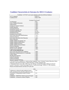 Candidate Characteristics &amp; Outcomes for 2010-11 Graduates